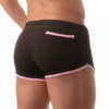 Shorts Low Waist in Schwarz mit Cut-outs und TOF-Logo Herren - Retro Style | TOF Paris