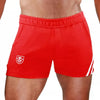 Rotweiße Paris Shorts im klassischen Designer Look von TOF Paris