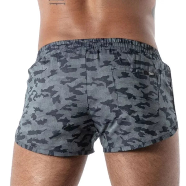 Blaue retro pocket-Shorts von TOF Paris – Ansicht 5