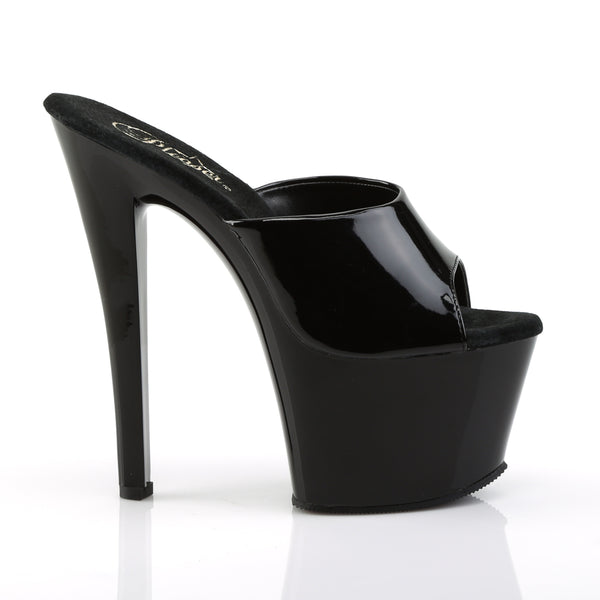 SKY-301 Plateau Pantoletten Schwarz Lack | Pleaser