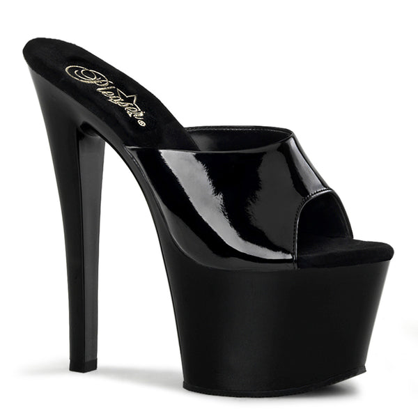 SKY-301 Plateau Pantoletten Schwarz Lack | Pleaser