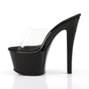 SKY-301 Plateau Pantoletten Transparent/Schwarz von Pleaser – Ansicht 3