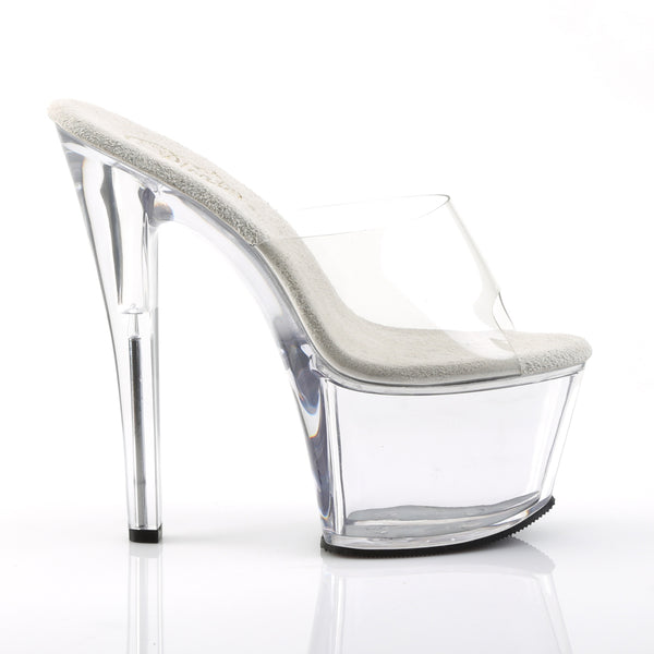 SKY-301 Plateau Pantoletten Transparent | Pleaser