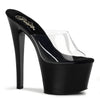 SKY-301 Plateau Pantoletten Transparent/Schwarz von Pleaser