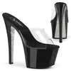 SKY-301CRS Plateau Pantoletten Schwarz Glitzer von Pleaser