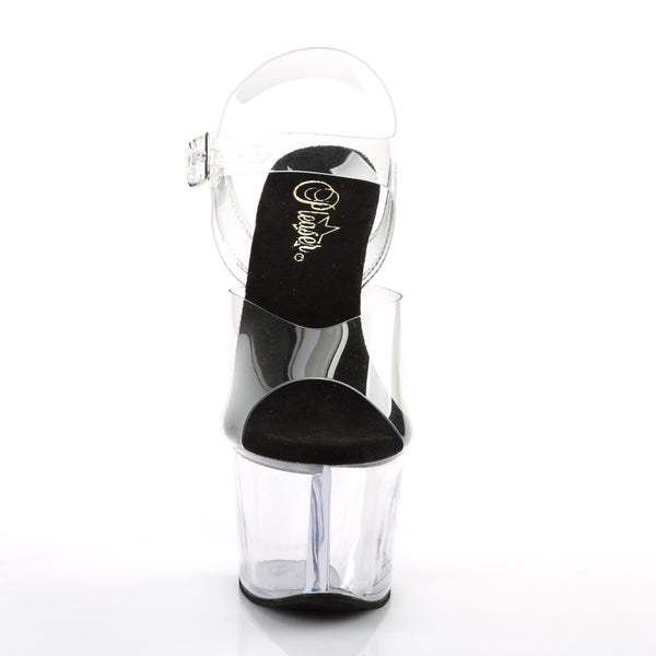 SKY-308 Plateau Sandaletten Transparent Schwarz von Pleaser – Ansicht 2