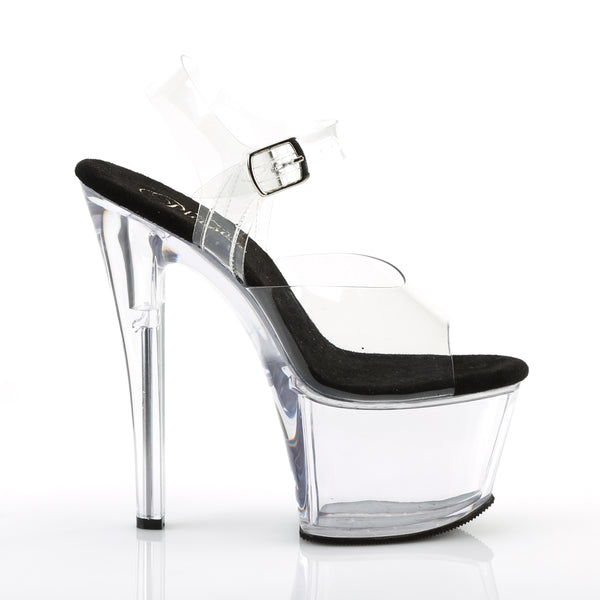 SKY-308 Plateau Sandaletten Transparent Schwarz von Pleaser – Ansicht 5