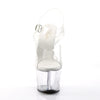 SKY-308 Plateau Sandaletten Transparent/Weiß | Pleaser