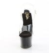 SKY-308CRS Plateau Sandaletten Schwarz Lack mit Nieten von Pleaser – Ansicht 2