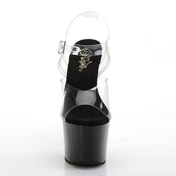 SKY-308CRS Plateau Sandaletten Schwarz/Silber von Pleaser – Ansicht 2