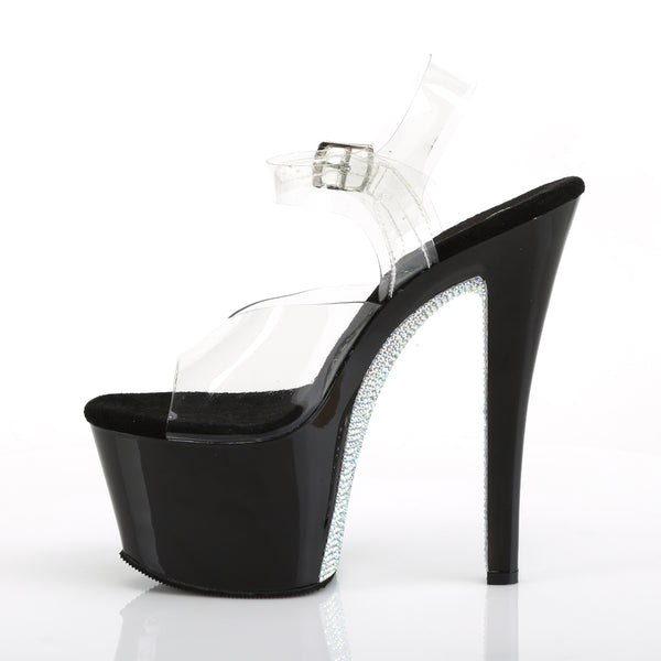SKY-308CRS Plateau Sandaletten Schwarz/Silber von Pleaser – Ansicht 3