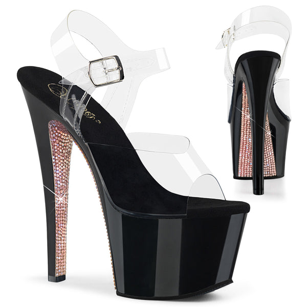 SKY-308CRS Plateau Sandaletten Schwarz/Champagner von Pleaser