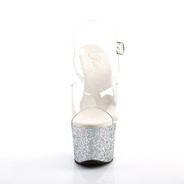 SKY-308LG Plateau Sandaletten - Silber von Pleaser – Ansicht 2