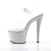 SKY-308MG Plateau Sandaletten Silber | Pleaser