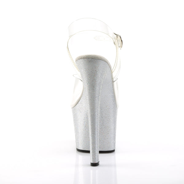 SKY-308MG Plateau Sandaletten Silber | Pleaser