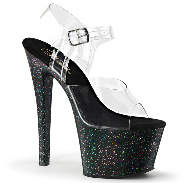 SKY-308MG Plateau Sandaletten Schwarz von Pleaser