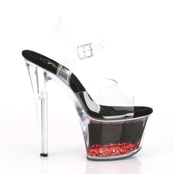SKY-308WHG Plateau Sandaletten Transparent | Pleaser
