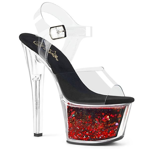SKY-308WHG Plateau Sandaletten Transparent | Pleaser