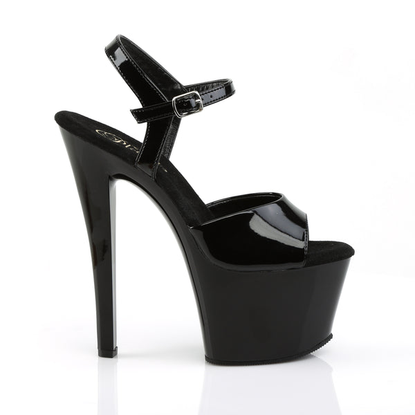 SKY-309 Plateau Sandaletten Lack Schwarz von Pleaser – Ansicht 5