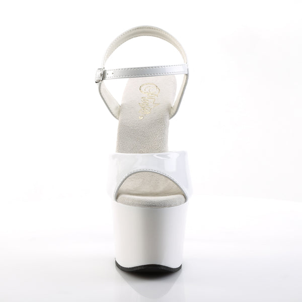 SKY-309 Plateau Sandaletten Lack Weiß | Pleaser