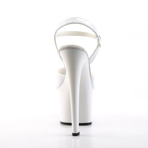 SKY-309 Plateau Sandaletten Lack Weiß | Pleaser