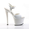 SKY-309 Plateau Sandaletten Lack Weiß | Pleaser