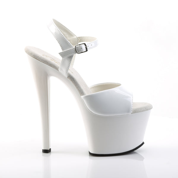 SKY-309 Plateau Sandaletten Lack Weiß | Pleaser