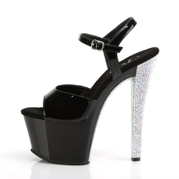 SKY-309CHRS Plateau Sandaletten Schwarz/Silber von Pleaser – Ansicht 3