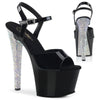 SKY-309CHRS Plateau Sandaletten Schwarz/Silber von Pleaser