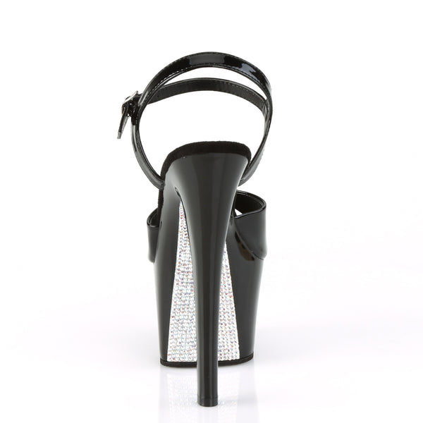 SKY-309CRS Plateau Sandaletten Schwarz/Silber von Pleaser – Ansicht 4