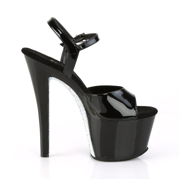 SKY-309CRS Plateau Sandaletten Schwarz/Silber von Pleaser – Ansicht 5