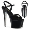 SKY-309CRS Plateau Sandaletten Schwarz/Silber von Pleaser