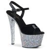 SKY-309LG Plateau Sandaletten Schwarz/Silber von Pleaser