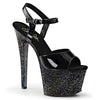 SKY-309MG Plateau Sandaletten Schwarz/Glitter von Pleaser
