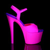SKY-309UV Plateau Sandaletten Neon Pink UV von Pleaser – Ansicht 5