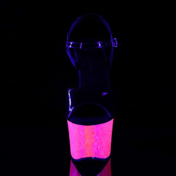 SKY-309UVLG Plateau Sandaletten - Schwarz/Neon Pink UV von Pleaser – Ansicht 2