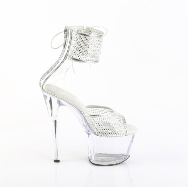 SKY-324PREM-RSNT Sandalette Plateauschuhe Transparent | Pleaser