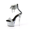 SKY-327RSI - Plateau High Heel Sandaletten - Silber/Schwarz mit Strass von Pleaser – Ansicht 3