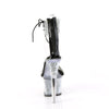 SKY-327RSI - Plateau High Heel Sandaletten - Silber/Schwarz mit Strass von Pleaser – Ansicht 4