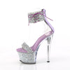 SKY-327RSI - Plateau High Heel Sandaletten - Lila/Silber mit Strass von Pleaser – Ansicht 3