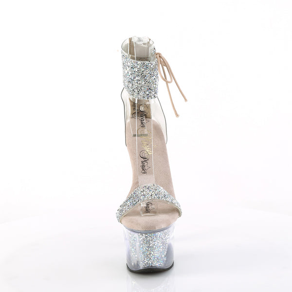 SKY-327RSI Plateau Sandaletten Transparent Strass von Pleaser – Ansicht 2