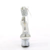 SKY-327RSI - Plateau High Heel Sandaletten - Silber/Transparent mit Strass von Pleaser – Ansicht 2