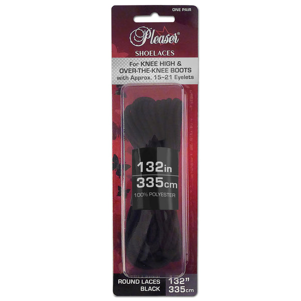 SL-Knee Schwarze Schnürsenkel (1 Paar) | Pleaser