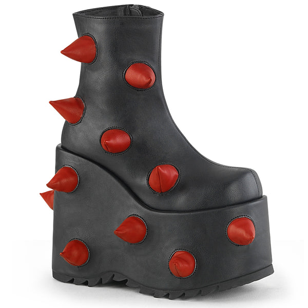 SLAY-77 Plateau Stiefeletten - Schwarz/Rot von DemoniaCult