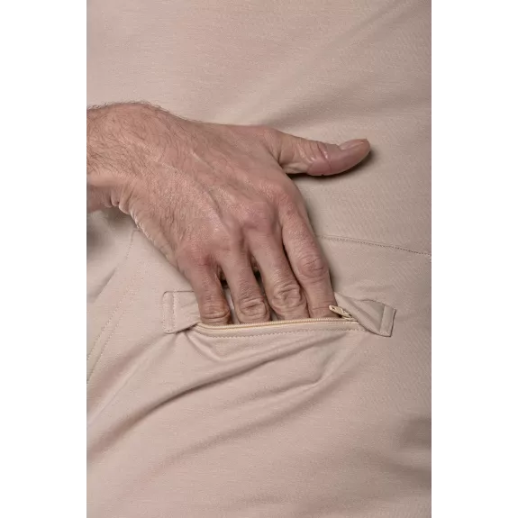 Ärmelloser Hoodie Beige - Atmungsaktives, antibakterielles Bamboo-Shirt | TOF Paris