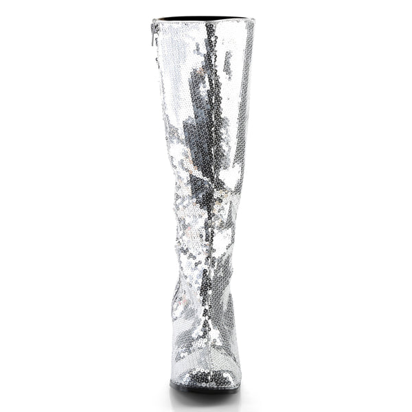 SPECTACUL-300SQ Stiefel Silber Glitzer von Bordello – Ansicht 2