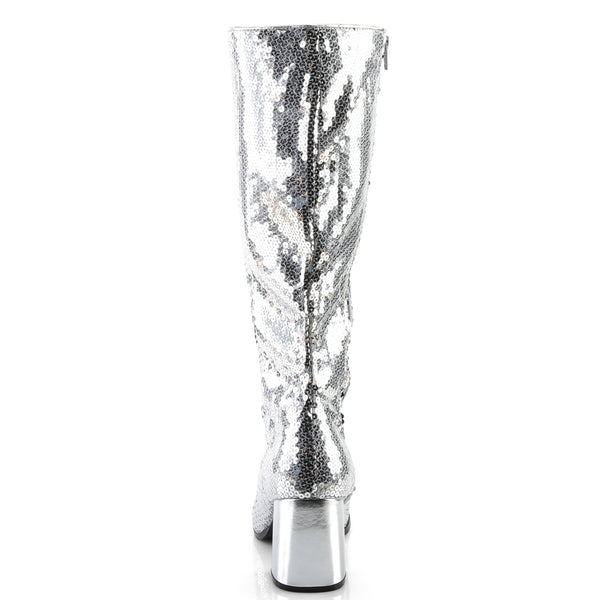 SPECTACUL-300SQ Stiefel Silber Glitzer von Bordello – Ansicht 4