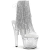 SPECTATOR-1017RSF - Plateau Stiefeletten - Transparent/Silber mit Strass von Pleaser