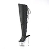 SPECTATOR-3019 Plateau Peeptoe Overknee Stiefel - Schwarz von Pleaser – Ansicht 3