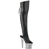 SPECTATOR-3019 Plateau Peeptoe Overknee Stiefel - Schwarz von Pleaser